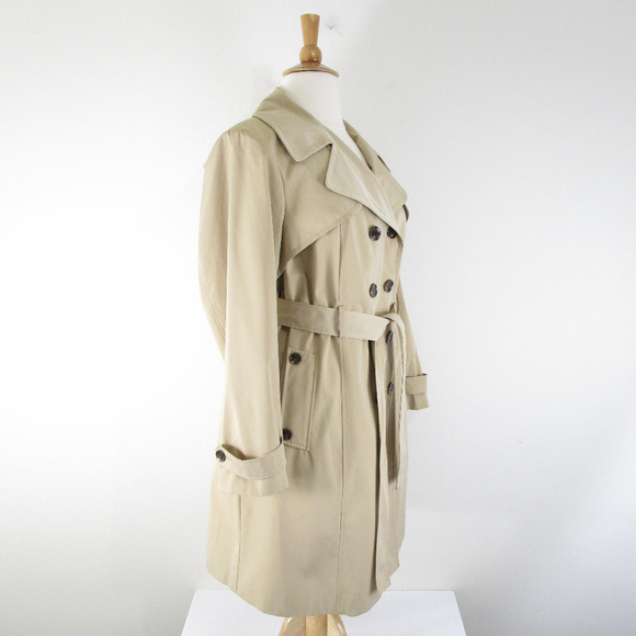 SOLDCalvin Klein Sz Khaki Belted Trench Coat NEW - Picture 2 of 8